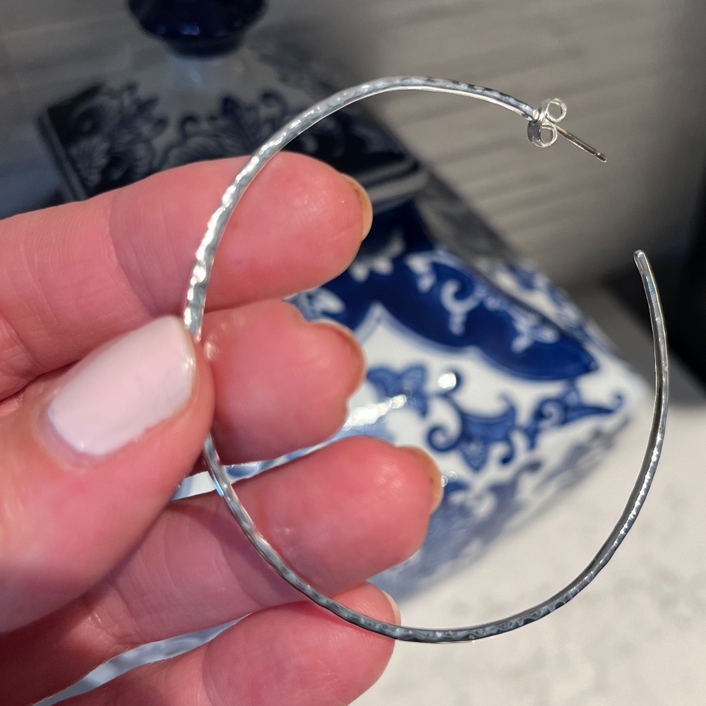Sterling silver large hoops